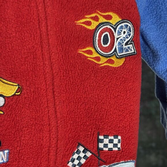 Okie Dokie Fleece Red Sleeper Boys Size 18m Zip Up Warm Footed Pajamas Race Car - Picture 4 of 16